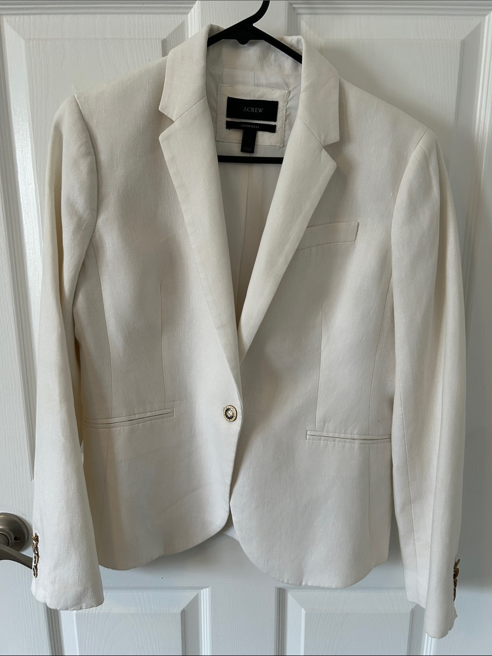 J. Crew Ivory Single-Button Tailored Blazer